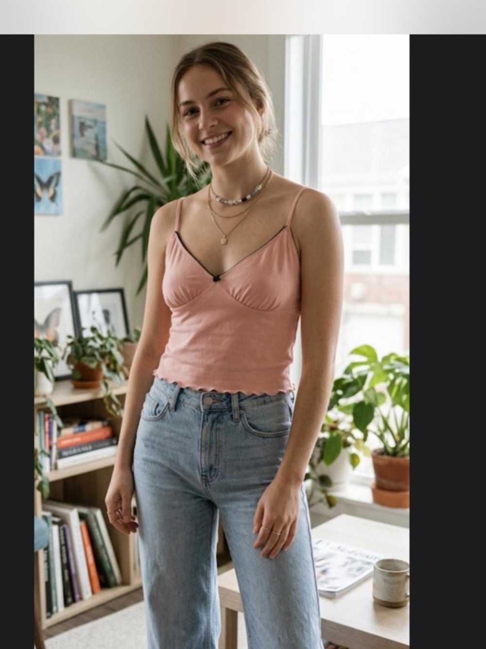 Motel Pink Women's Spaghetti Strap Camisole Top